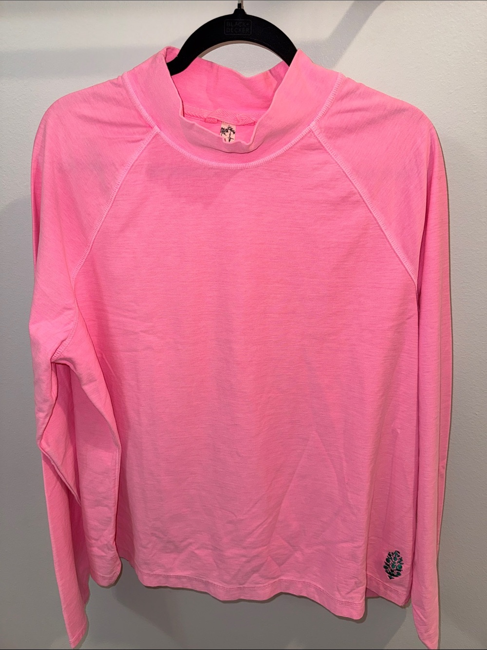 NWOT FP Movement by Free People Neon Pink Long-Sleeve Mock Neck Top